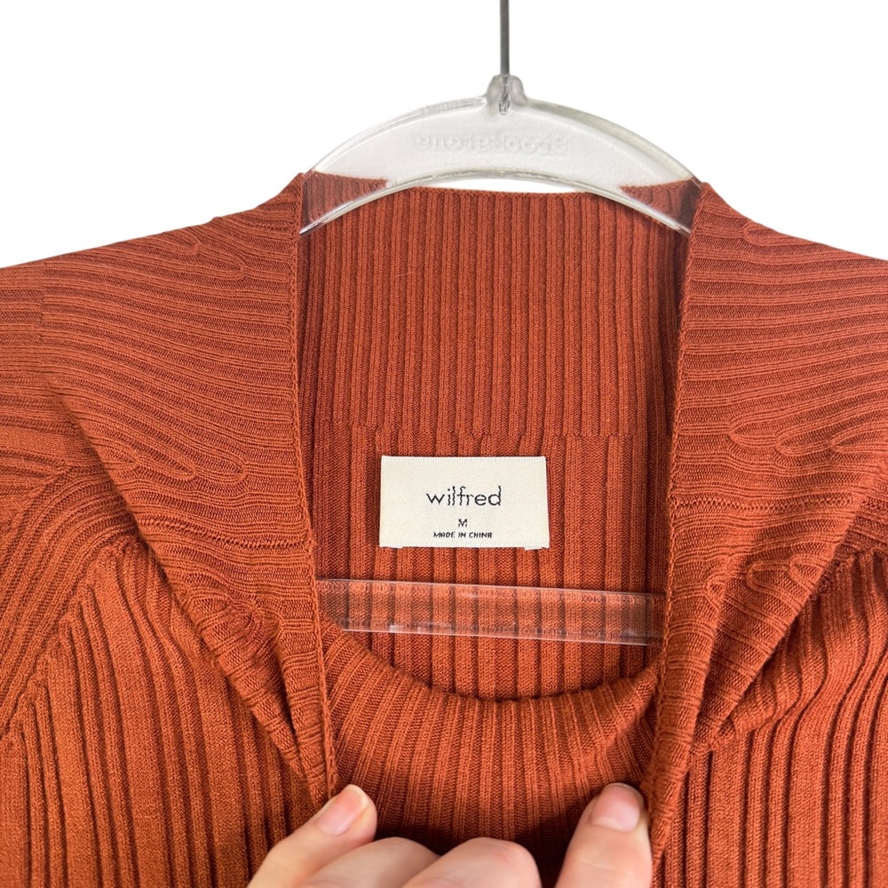 Aritzia Wilfred Alchemy Dress Orange Rust Long Sleeve Bodycon Dress Size Medium - Picture 6 of 16